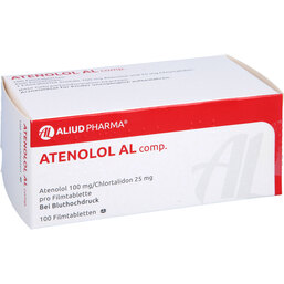 Abbildung: Atenolol AL comp. Filmtabletten 100 St, Filmtabletten PZN 04859185