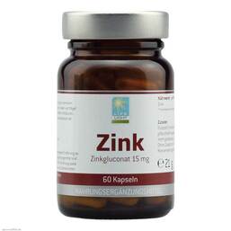 Abbildung: Zink 15 mg Gluconat Kapseln Kapseln, 60 St PZN 04870353