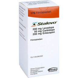 Abbildung: Stalevo 200 mg / 50 mg / 200 mg Filmtabletten 175 St, Filmtabletten PZN 04871708