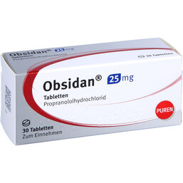 Abbildung: Obsidan 25 mg Tabletten 30 St, Tabletten PZN 04875161