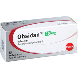 Abbildung: Obsidan 40 mg Tabletten 30 St, Tabletten PZN 04883806