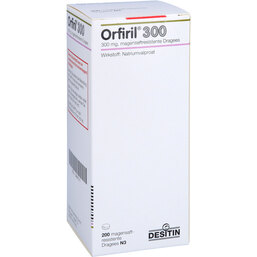 Abbildung: Orfiril 300 magensaftresistente Dragees 200 St, Dragees magensaftresistent PZN 04897211