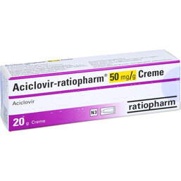 Abbildung: Aciclovir ratiopharm 50mg / g Creme 20 g, Creme PZN 04899919