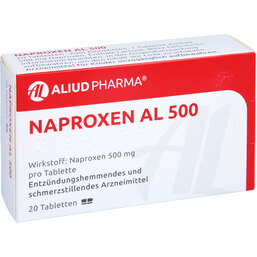 Abbildung: Naproxen AL 500 Tabletten 20 St, Tabletten PZN 04900350