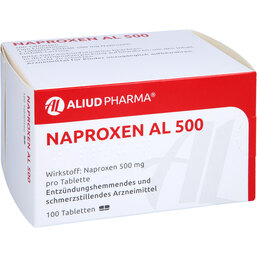 Abbildung: Naproxen AL 500 Tabletten 100 St, Tabletten PZN 04900373