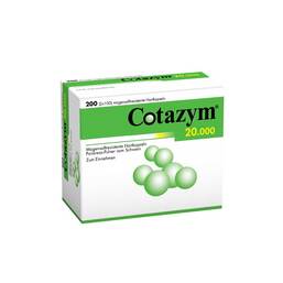 Abbildung: Cotazym 20.000 Pellets magensaftresistente Kapseln 200 St, Kapseln magensaftresistent PZN 04905086