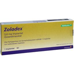 Abbildung: Zoladex 3,6 mg Implantat in einer Fertigspritze 1 St, Implantat PZN 04906861