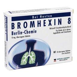 Abbildung: Bromhexin 8 Berlin Chemie überzogene Tabletten Überzogene Tabletten, 20 St PZN 04908268