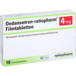 Abbildung: Ondansetron ratiopharm 4 mg Filmtabletten 10 St, Filmtabletten PZN 04908305