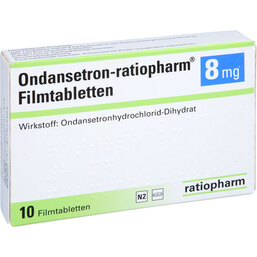 Abbildung: Ondansetron ratiopharm 8 mg Filmtabletten 10 St, Filmtabletten PZN 04908311