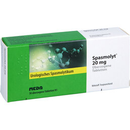 Abbildung: Spasmolyt 20 mg überzogene Tabletten 30 St, Überzogene Tabletten PZN 04910029