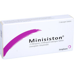 Abbildung: Minisiston überzogene Tabletten 21 St, Überzogene Tabletten PZN 04922630