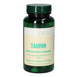 Abbildung: Taurin 500 mg Bios Kapseln 100 St, Kapseln PZN 04923405