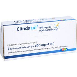 Abbildung: Clindasol 150 mg / ml Injektionslösung 600 mg 5X4 ml, Injektionslösung PZN 04929922