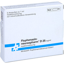 Abbildung: Fluphenazin neuraxpharm D 25 Injektionslösung 5X1 ml, Injektionslösung zur intramuskulären Anwendung PZN 04935590