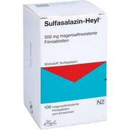 Abbildung: Sulfasalazin Heyl magensaftresistente Filmtabletten 100 St, Filmtabletten magensaftresistent PZN 04939381