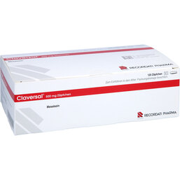 Abbildung: Claversal 500 mg Zäpfchen 120 St, Suppositorien PZN 04939872