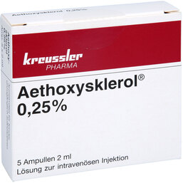 Abbildung: Aethoxysklerol 0,25% Injektionslösung 5X2 ml, Injektionslösung PZN 04940243