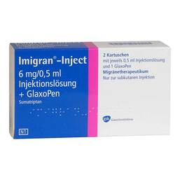 Abbildung: Imigran Inject + 1 Glaxopen Injektionslösung in einer Fertigsp. 2 St, Injektionslösung PZN 04943359