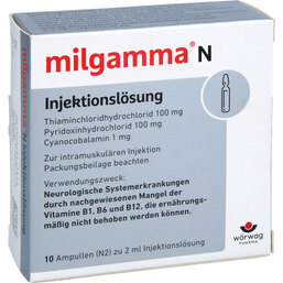 Abbildung: Milgamma N Ampullen 10X2 ml, Ampullen PZN 04945795
