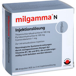 Abbildung: Milgamma N Ampullen 20X2 ml, Ampullen PZN 04945803