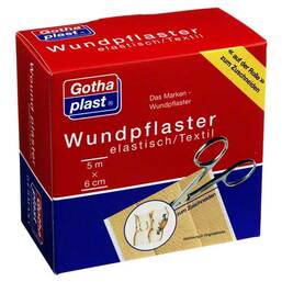 Abbildung: Gothaplast Wundpflaster elast 6 cm x 5 m Rolle Pflaster, 1 St PZN 04951442