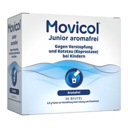 Abbildung: Movicol Junior aromafrei 6,9g Pulver zur Herstellung einer Lösung zum Einnehmen 30X6.9 g, Pulver zur Herstellung einer Lösung zum Einnehmen PZN 04951755
