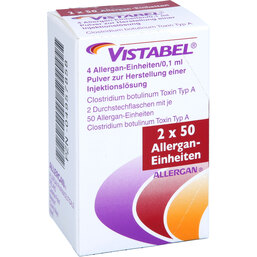 Abbildung: Vistabel 2x50E Trockensubstanz ohne Lösungsmittel 1 P, Pulver zur Herstellung einer Injektionslösung PZN 04957858