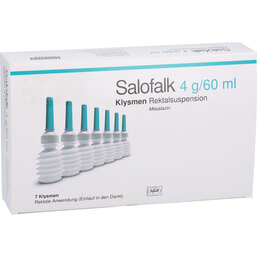 Abbildung: Salofalk Klysmen 4 g / 60 ml 7 St, Rektalsuspension PZN 04964048