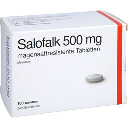 Abbildung: Salofalk 500 magensaftresistente Tabletten 100 St, Tabletten magensaftresistent PZN 04964060