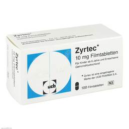 Abbildung: Zyrtec Filmtabletten 100 St, Filmtabletten PZN 04967041