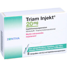 Abbildung: Triam Injekt 20 mg Kristallsuspension in Ampullen 5X0.5 ml, Ampullen PZN 04969264