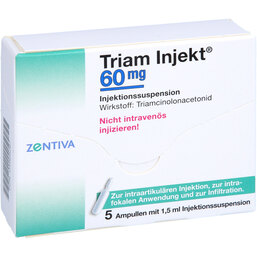 Abbildung: Triam Injekt 60 mg Kristallsuspension in Ampullen 5X1.5 ml, Ampullen PZN 04969287
