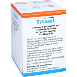 Abbildung: Tysabri 300 mg 20 mg / ml Infusionslösung -Konzentrat 1 St, Infusionslösungskonzentrat PZN 04971976