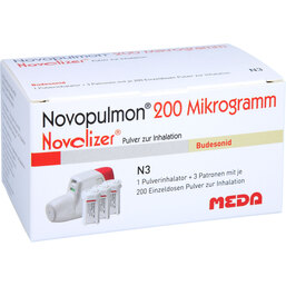 Abbildung: Novopulmon 200 µg Novolizer Inhalat. + Patr.3x200ED 3X200 St, Inhalationspulver PZN 04972935