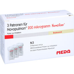 Abbildung: Novopulmon 200 µg Novolizer Patrone 3x200ED 3X200 St, Inhalationspulver PZN 04972941