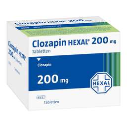 Abbildung: Clozapin Hexal 200 mg Tabletten 100 St, Tabletten PZN 04973260