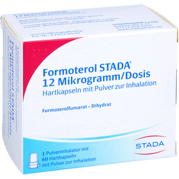 Abbildung: Formoterol STADA 12 Mikrogramm / Dosis Inhalation -Kapseln 60 St, Hartkapseln mit Pulver zur Inhalation PZN 04978205