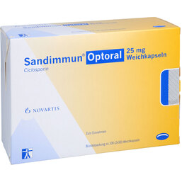 Abbildung: Sandimmun Optoral 25 mg Weichkapseln 100 St, Weichkapseln PZN 04994670