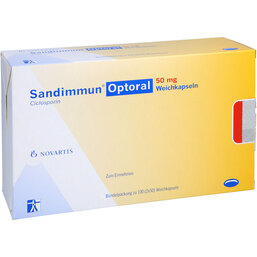 Abbildung: Sandimmun Optoral 50 mg Weichkapseln 100 St, Weichkapseln PZN 04994687