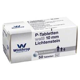 Abbildung: P Tabletten weiß 10 mm 50 St, Tabletten PZN 04997438