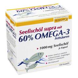 Abbildung: Seefischöl Supra mit 60% Omega-3-Fetts.WeichKapseln Kapseln, 100 St PZN 04999408