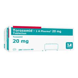 Abbildung: Torasemid 1A Pharma 20 mg Tabletten 100 St, Tabletten PZN 05007780