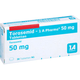 Abbildung: Torasemid 1A Pharma 50 mg Tabletten 30 St, Tabletten PZN 05007805