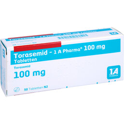 Abbildung: Torasemid 1A Pharma 100 mg Tabletten 50 St, Tabletten PZN 05008176