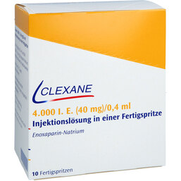 Abbildung: Clexane 40 mg 0,4 ml Injektionslösung in einer Fertigspritze mit Sicherheitssystem 10 St, Injektionslösung in einer Fertigspritze PZN 05013355