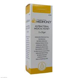 Abbildung: Medihoney Antibakterieller Medizinischer Honig Gel, 5X20 g PZN 05017086