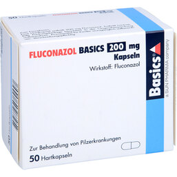 Abbildung: Fluconazol Basics 200 mg Hartkapseln 50 St, Hartkapseln PZN 05023388