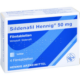 Abbildung: Sildenafil Hennig 50 mg Filmtabletten 4 St, Filmtabletten PZN 05024063