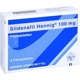 Abbildung: Sildenafil Hennig 100 mg Filmtabletten 4 St, Filmtabletten PZN 05024100